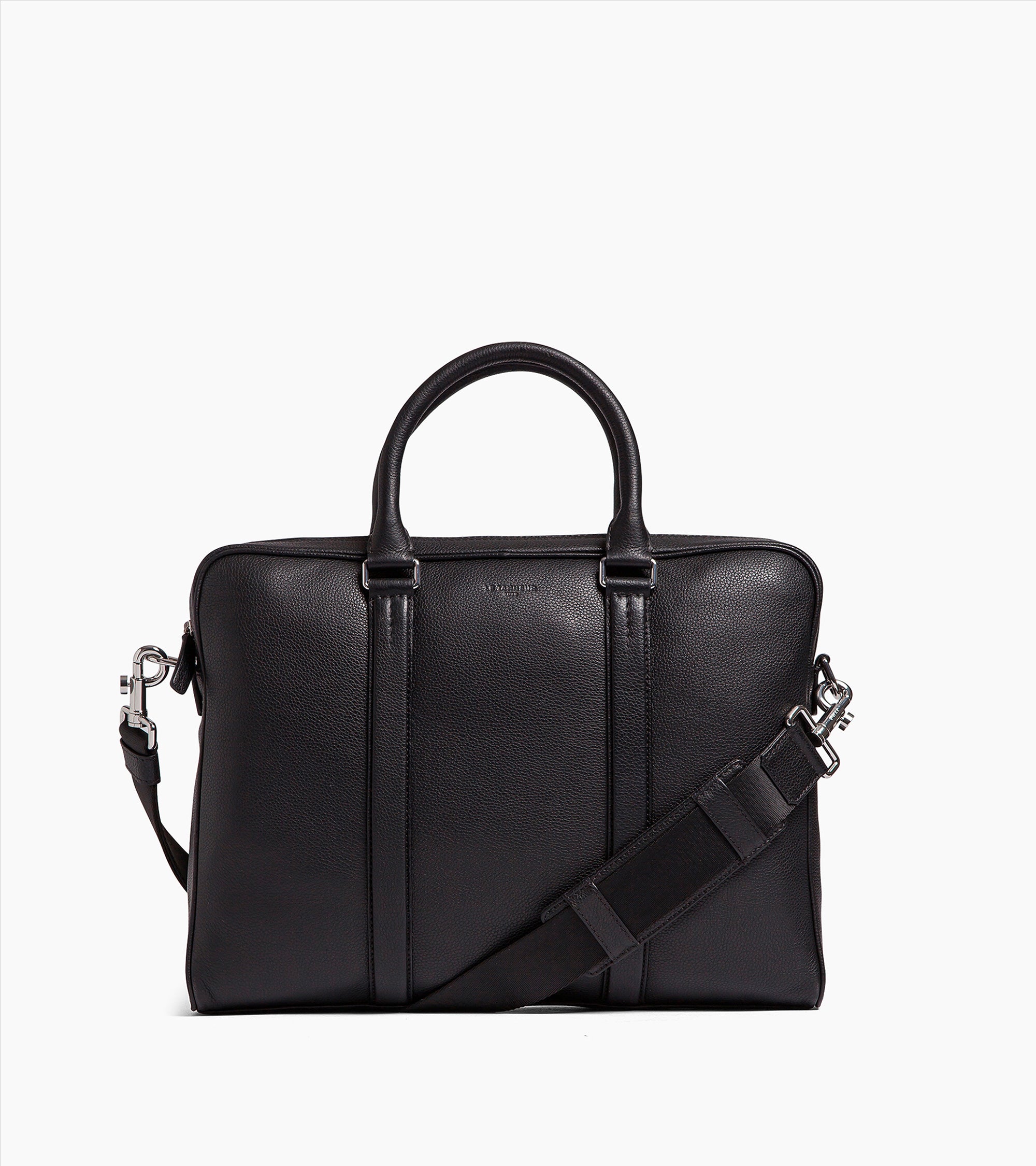Charles 15" briefcase in grained leather small size