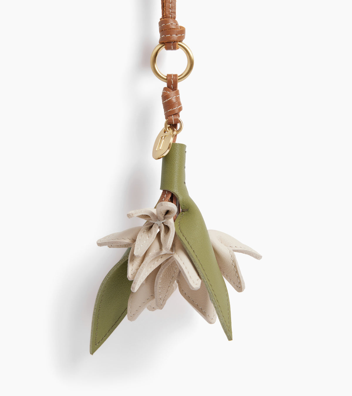 Smooth leather flower charms