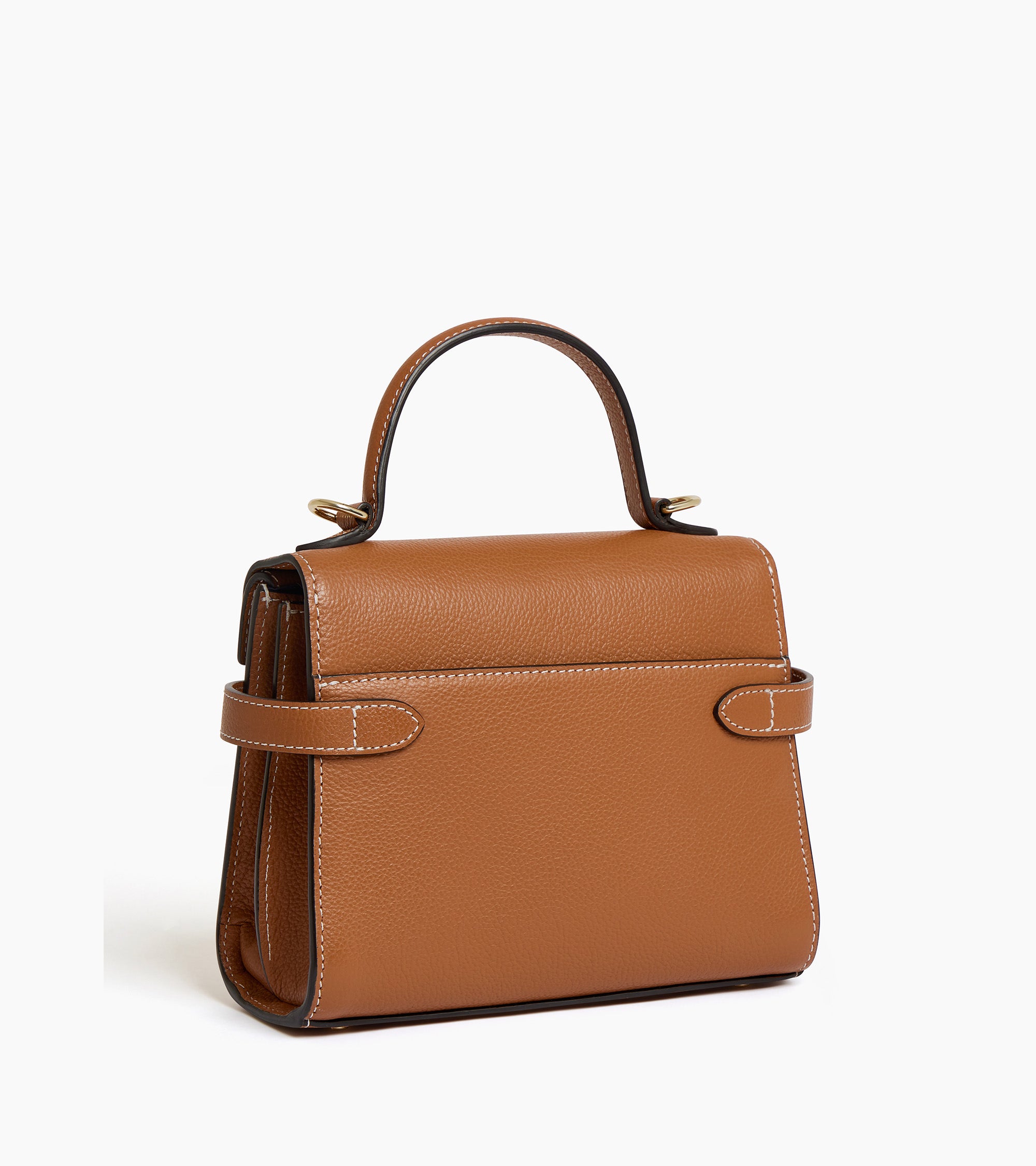 Kleine Handtasche Emilie aus genarbtem Leder mit Doppelklappe