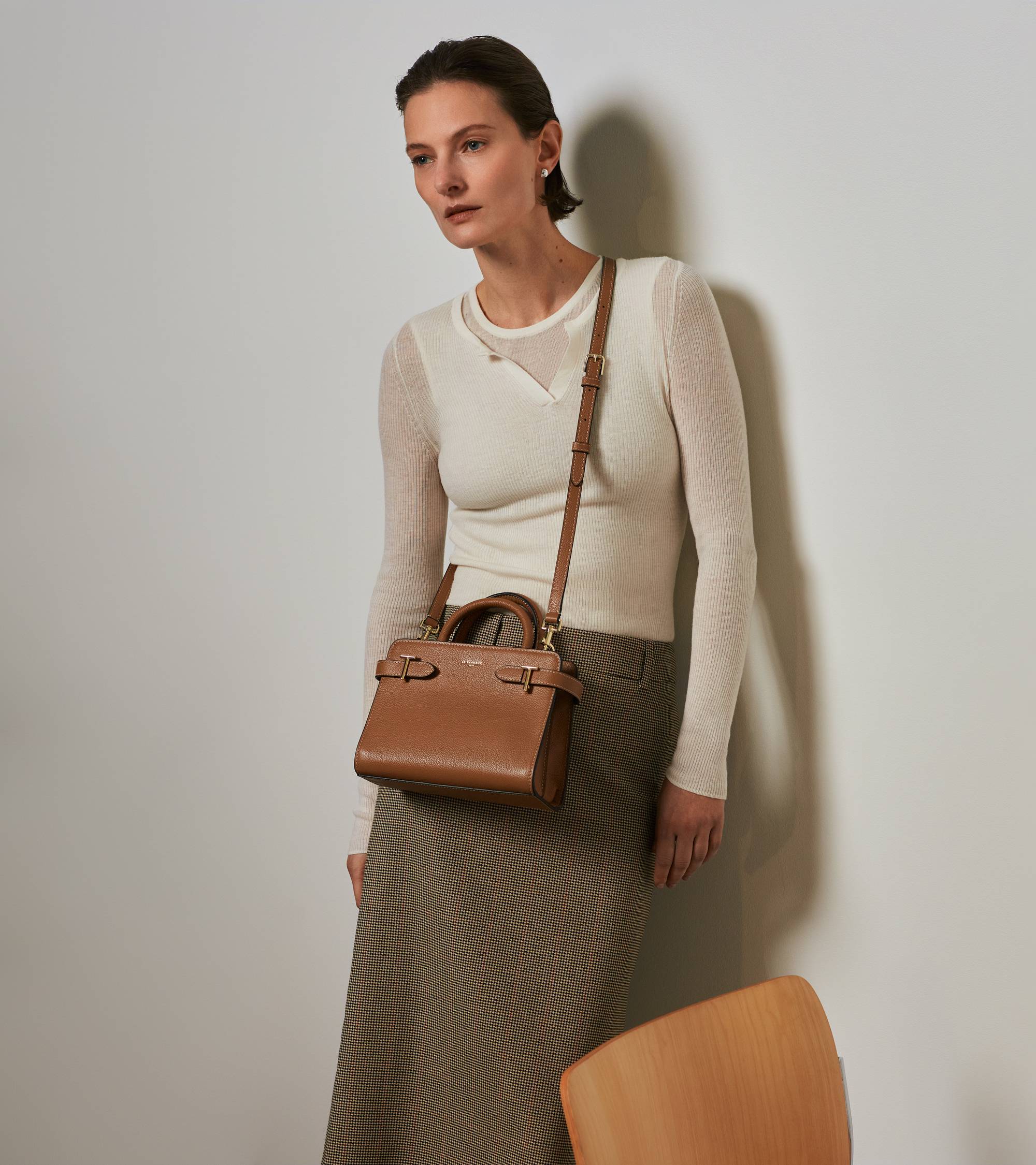 Emilie small handbag in pebbled leather