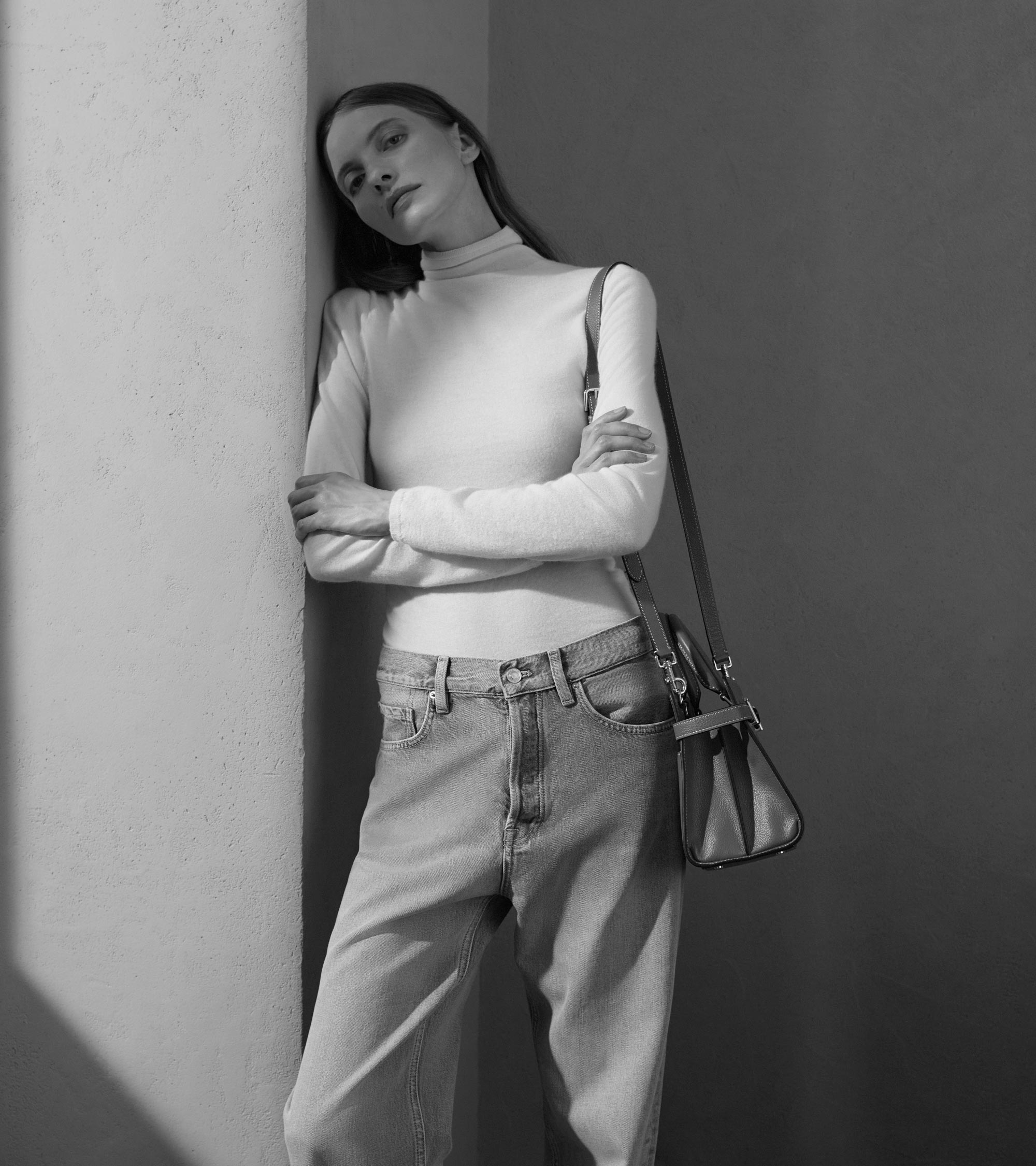 Sac à main moyen modèle Emilie en cuir grainé