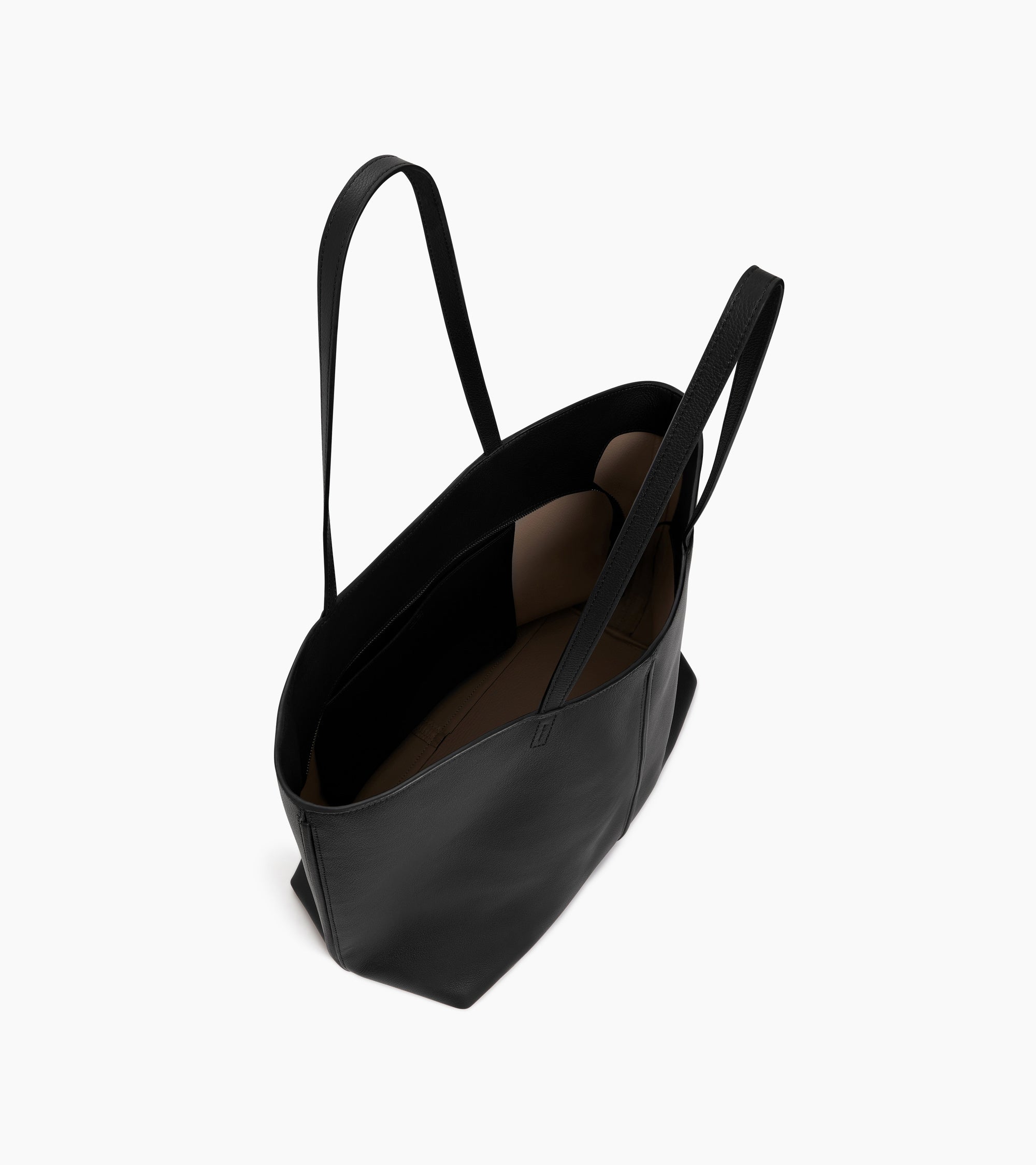 Hortense large tote bag in double-face grained leather