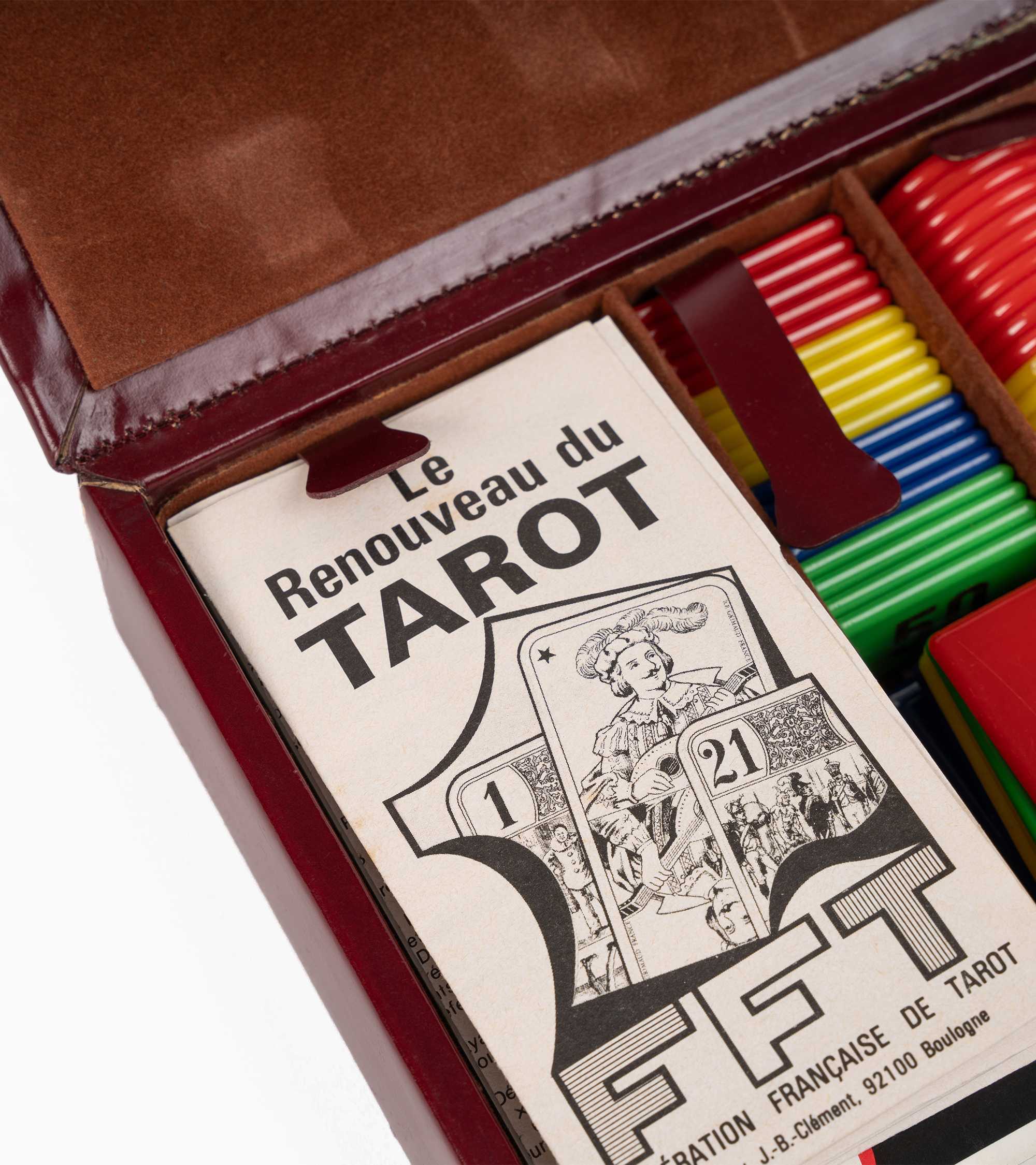 Coffret jeux de cartes petit modèle en cuir