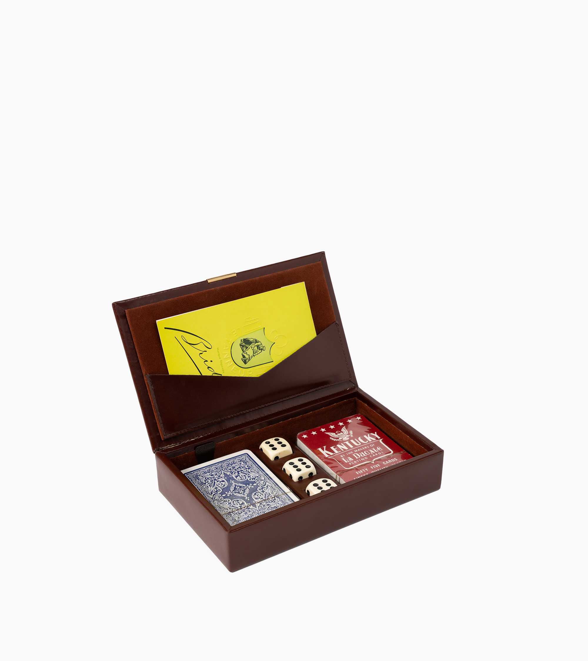 Coffret de jeux bridge petit modèle en cuir