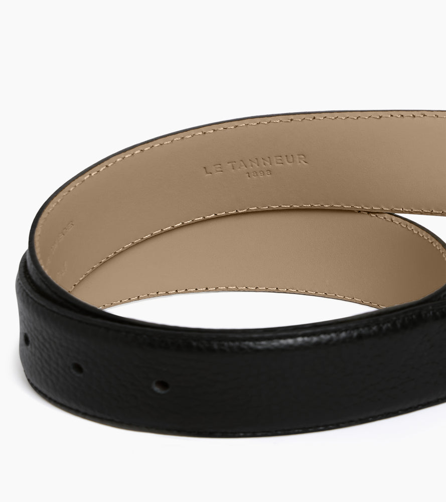 Ceinture homme avec boucle rectangle en cuir grainé