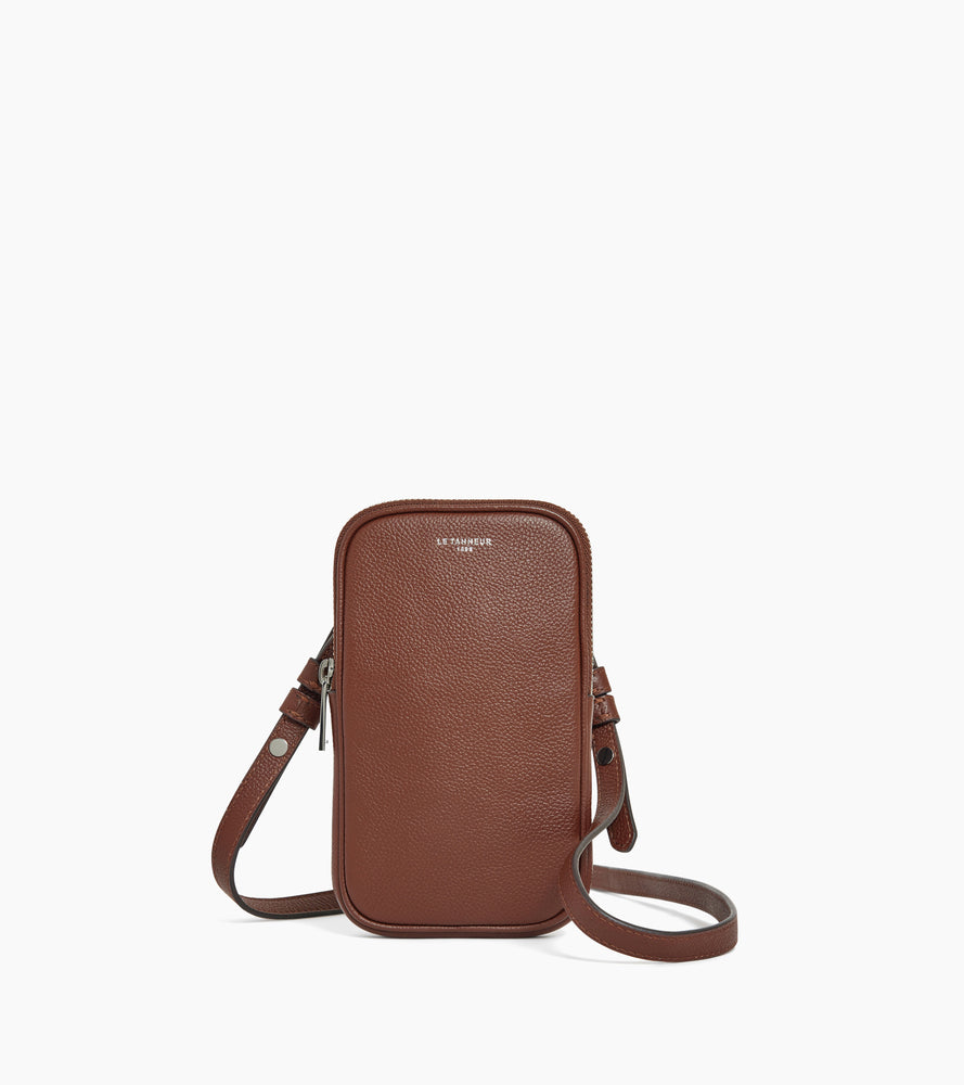 Emile phone case in grained leather