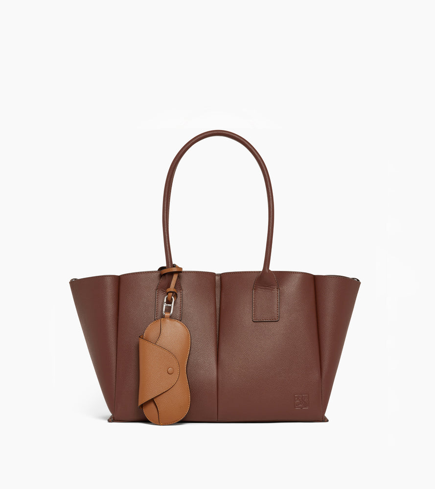 Etui à lunettes charms en cuir grainé