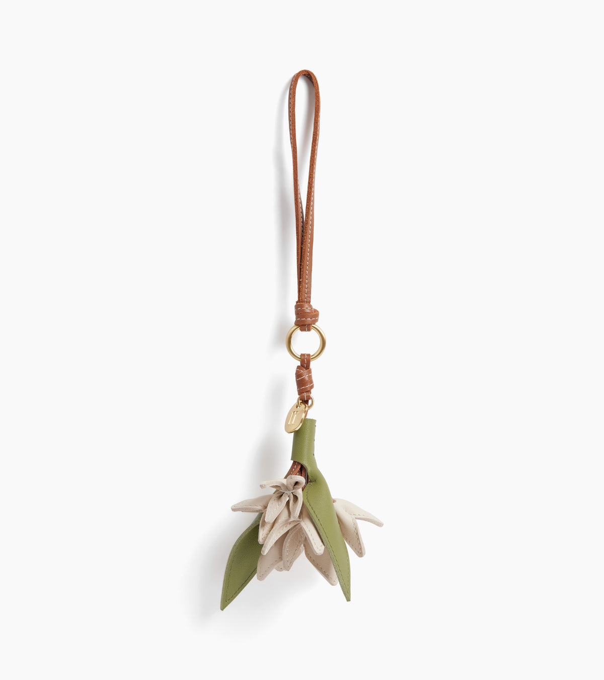 Smooth leather flower charms