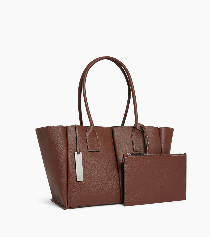 Elena large tote bag in grained leather