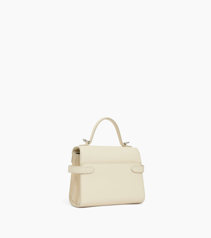 Emilie small handbag with double flap in grained leather
