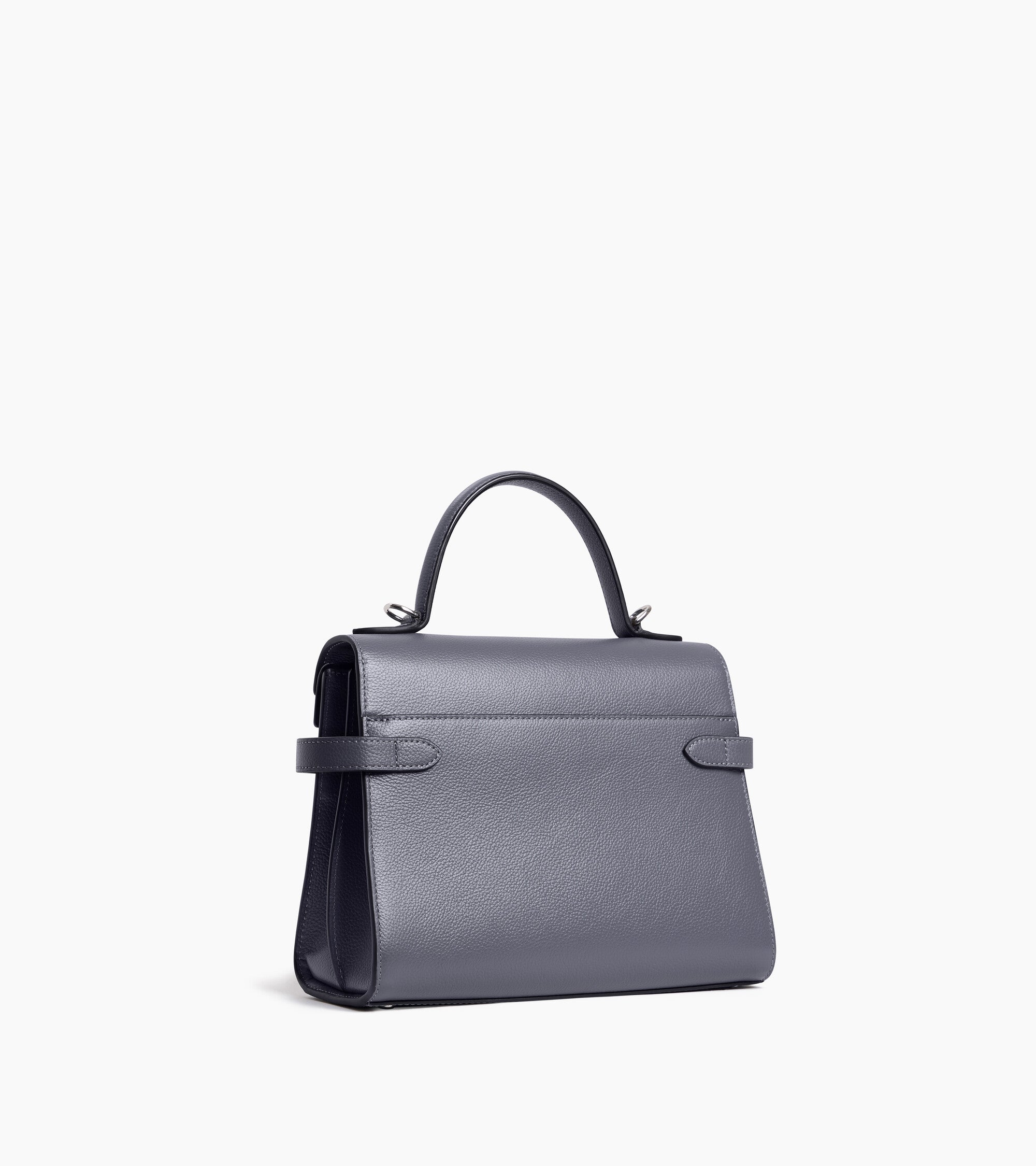 Mittelgroße Handtasche Emilie aus genarbtem Leder mit Doppelklappe