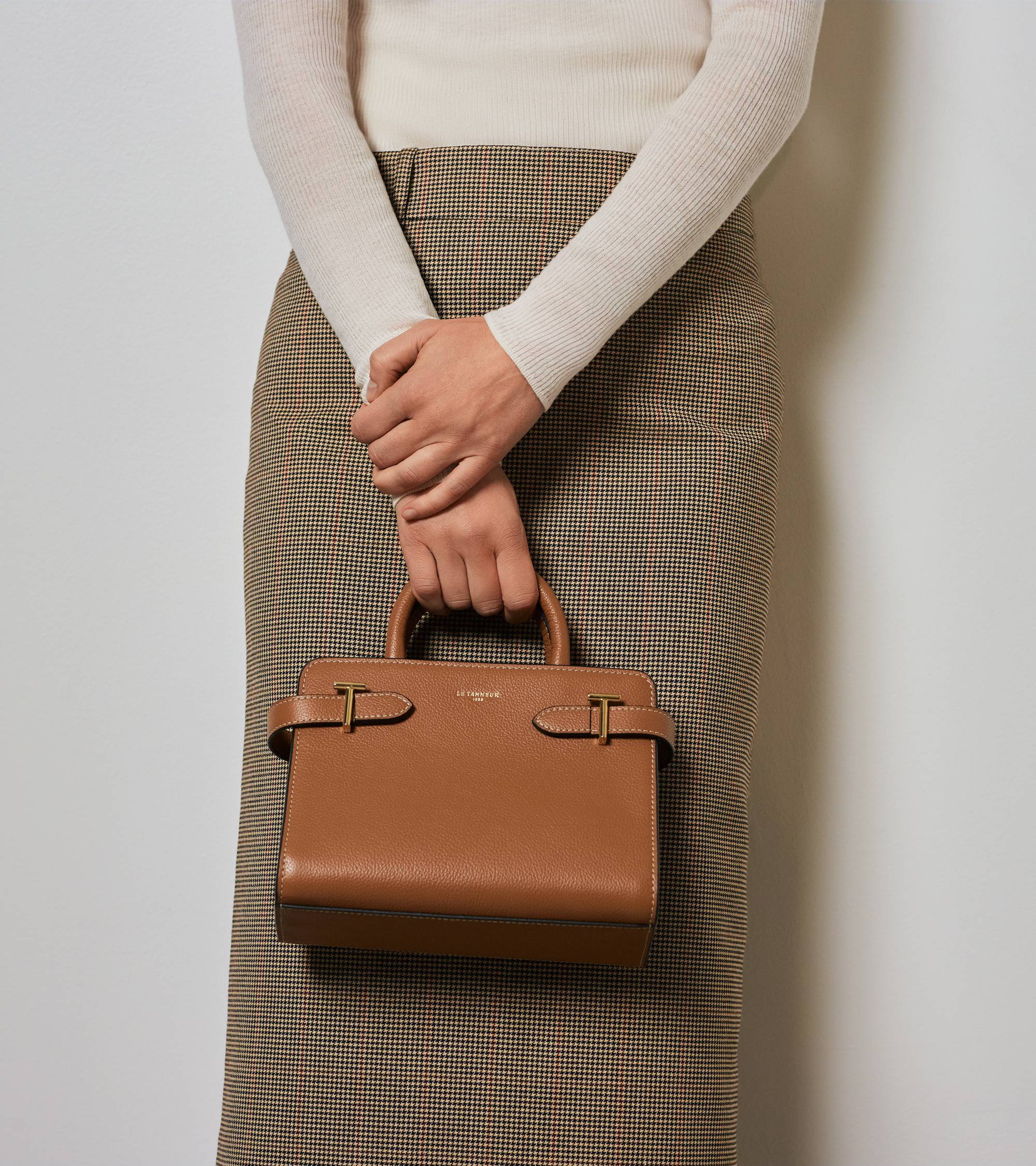 Emilie small handbag in pebbled leather