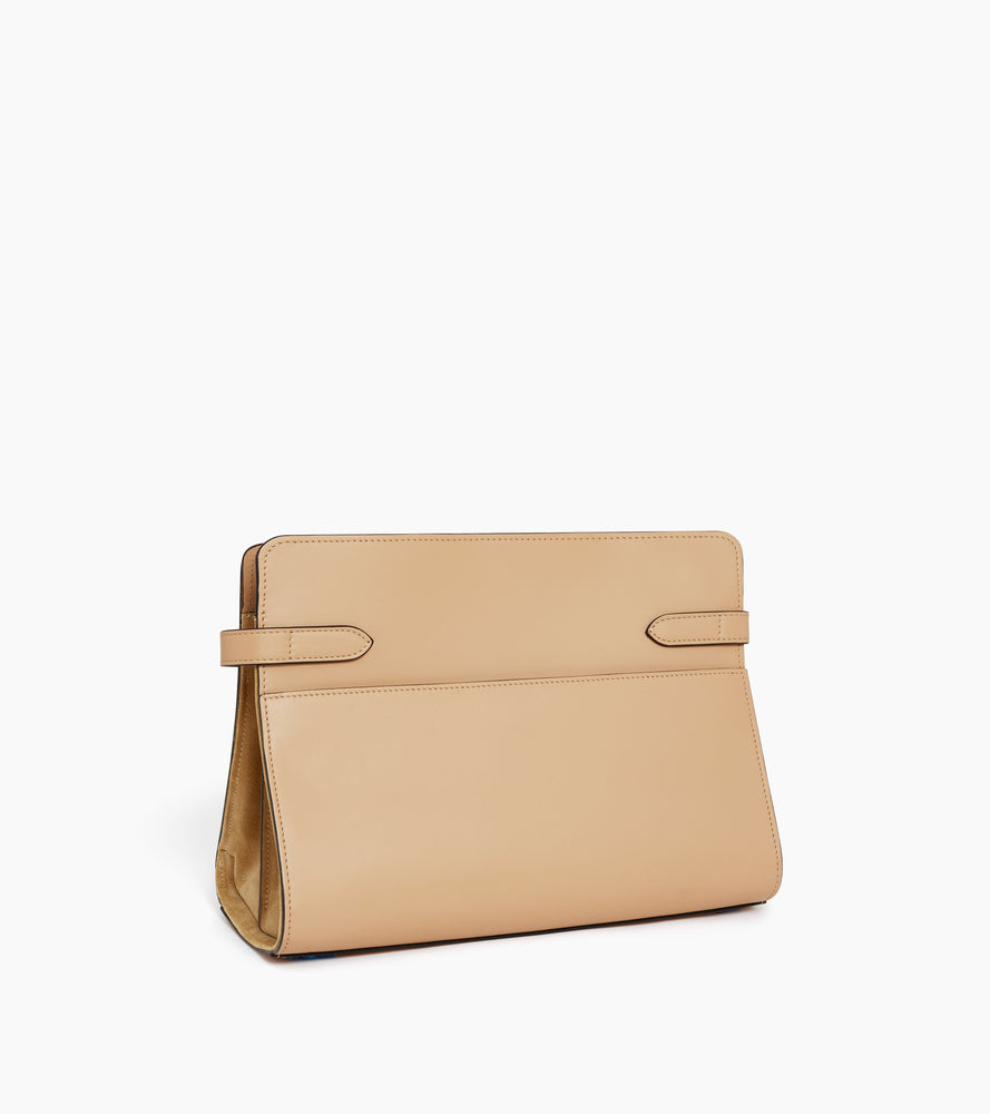 Sac porté épaule grand modèle Emie en cuir lisse et nubuck