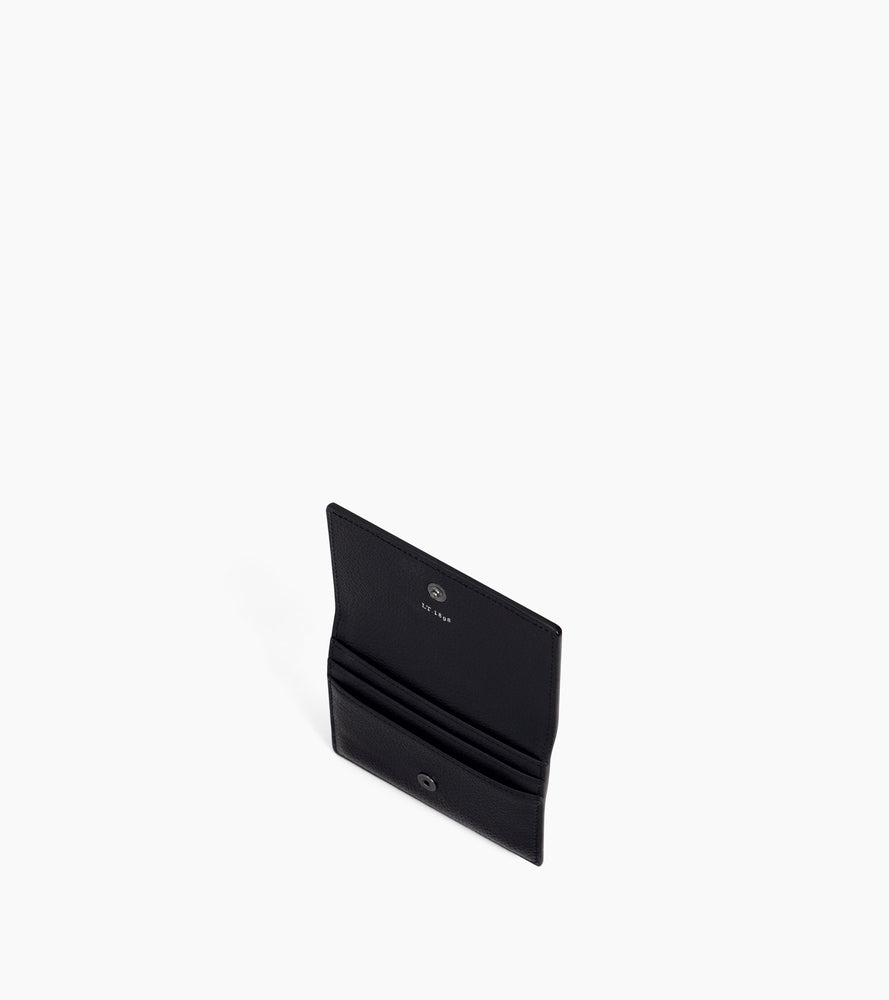 Emilie card holder in grained leather with flap