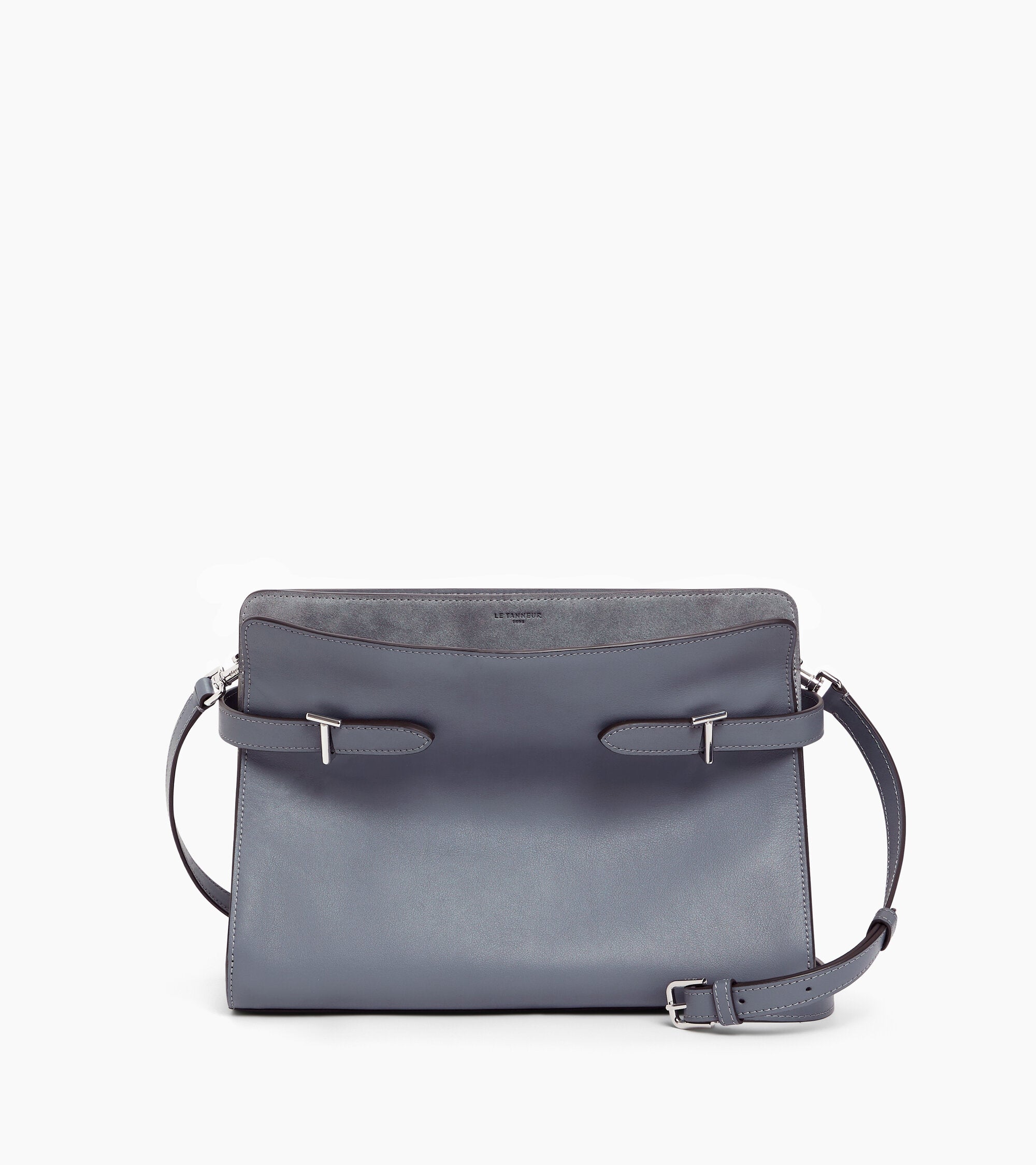 Bolsa de hombro grande modelo Emie en cuero liso y nobuk
