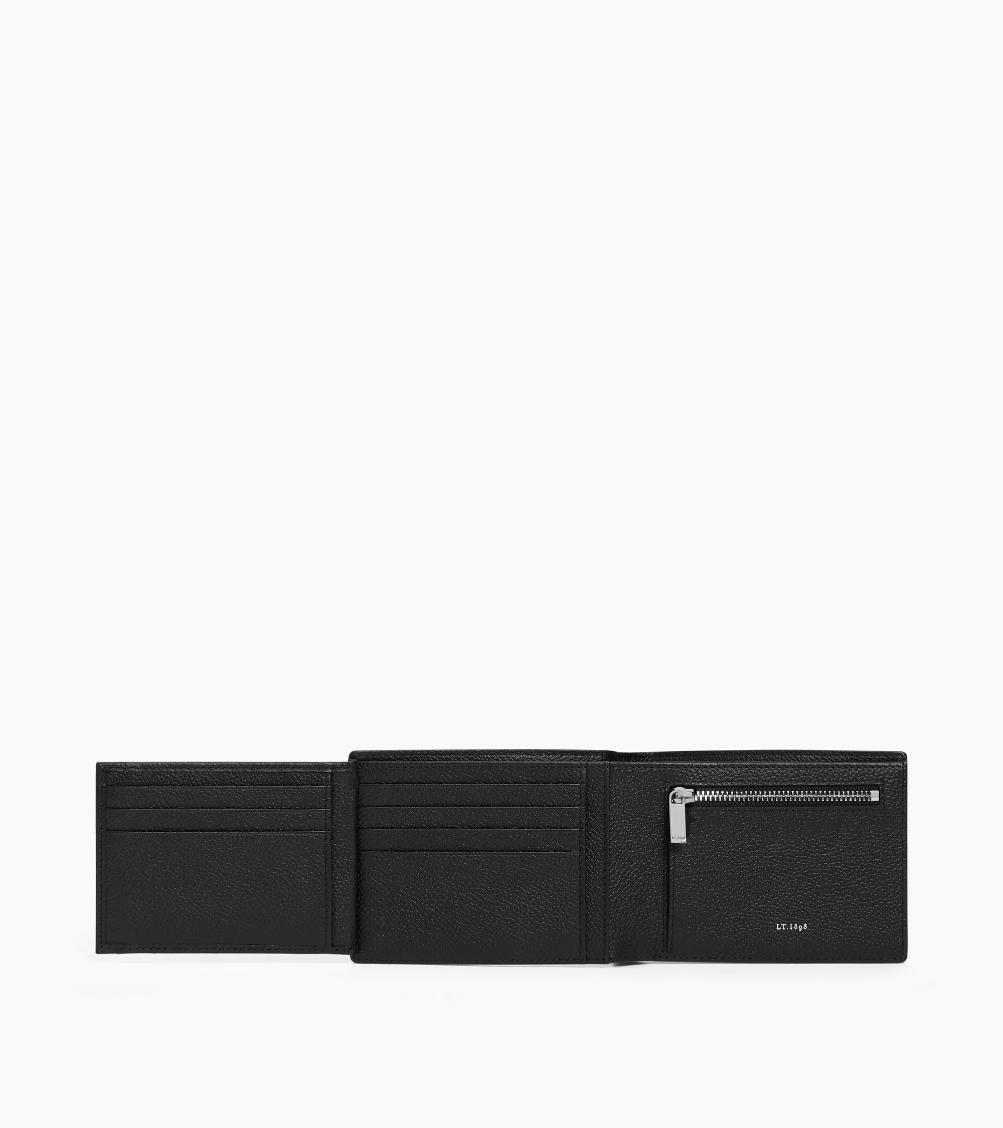 Lucien horizontal two-fold wallet in grained leather