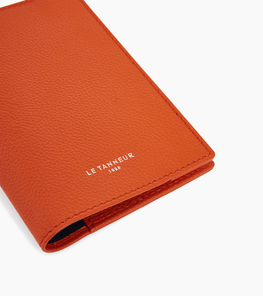 Passport holder in grained leather