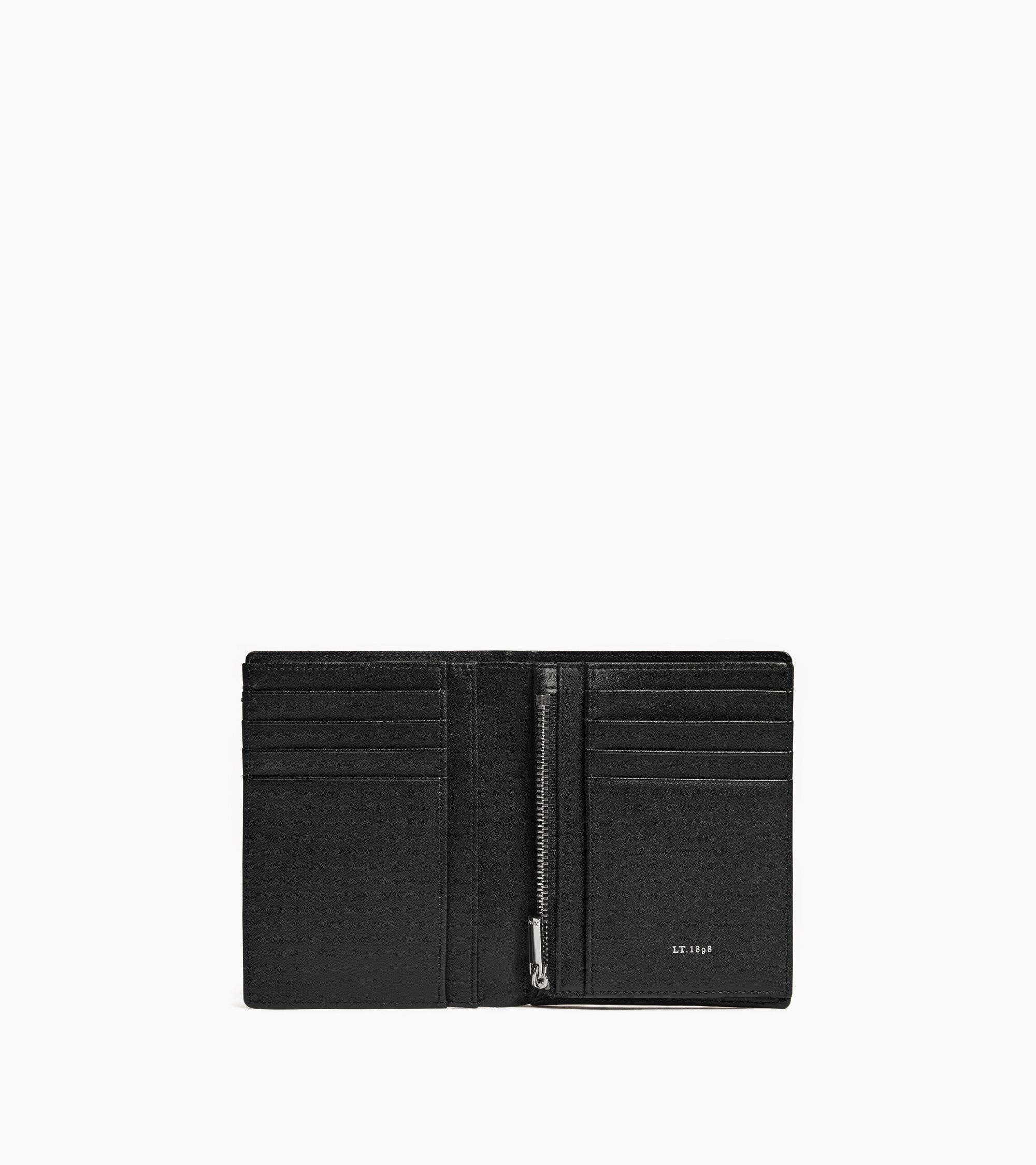 Lucien vertical zipped wallet signature T leather
