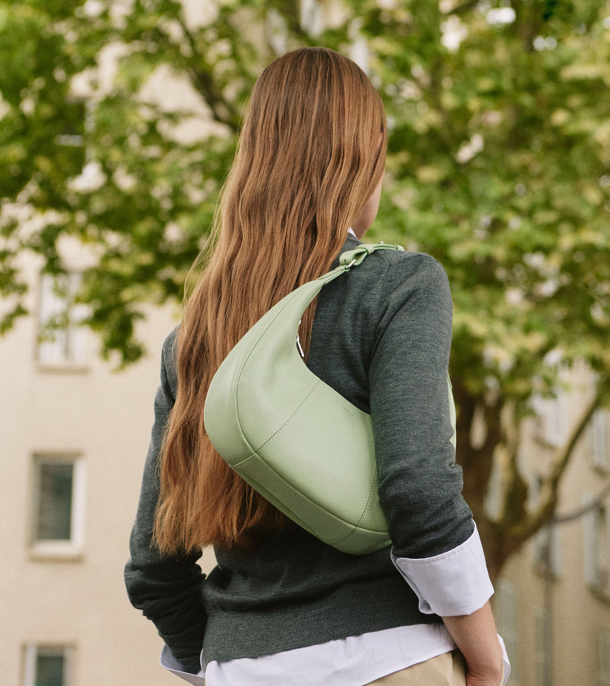 Petit sac hobo Juliette en cuir grainé