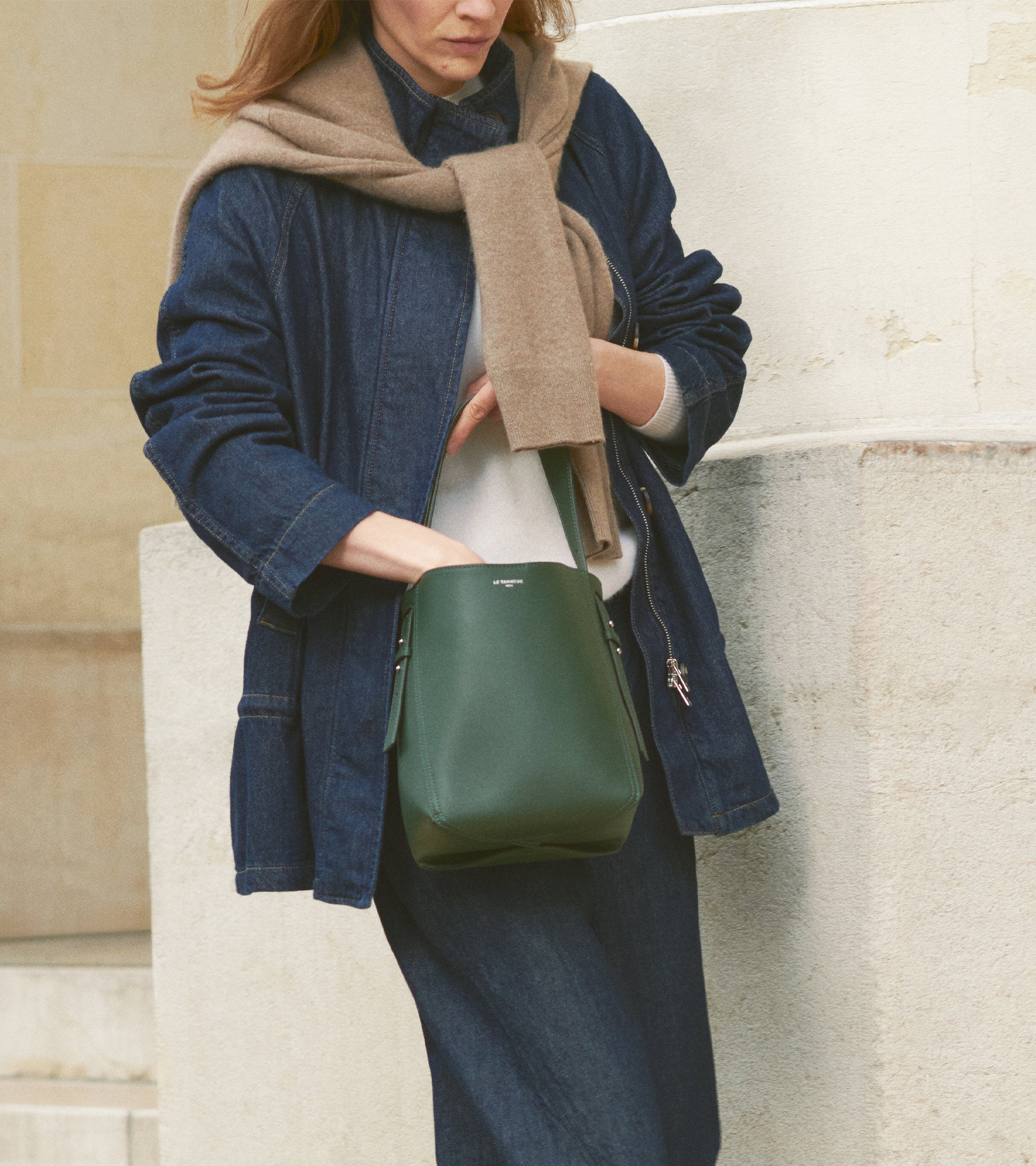 Bolso hobo pequeño modelo Céleste de piel lisa