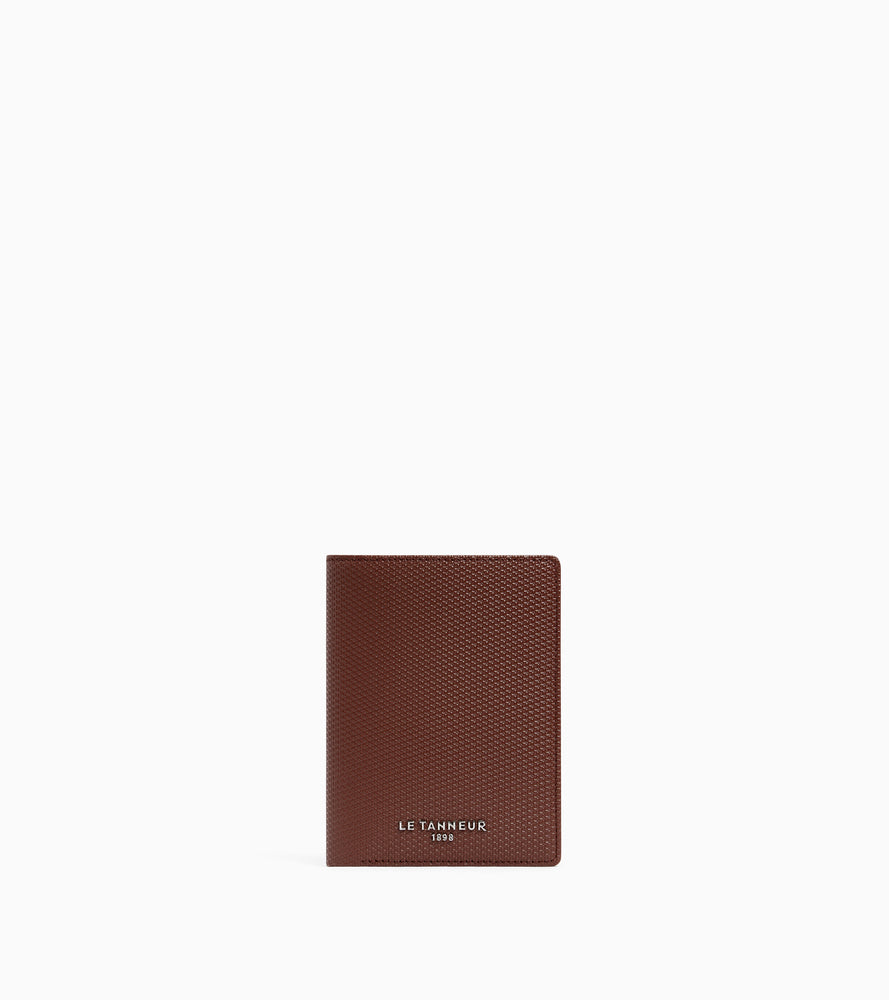 Emile vertical wallet in signature T leather