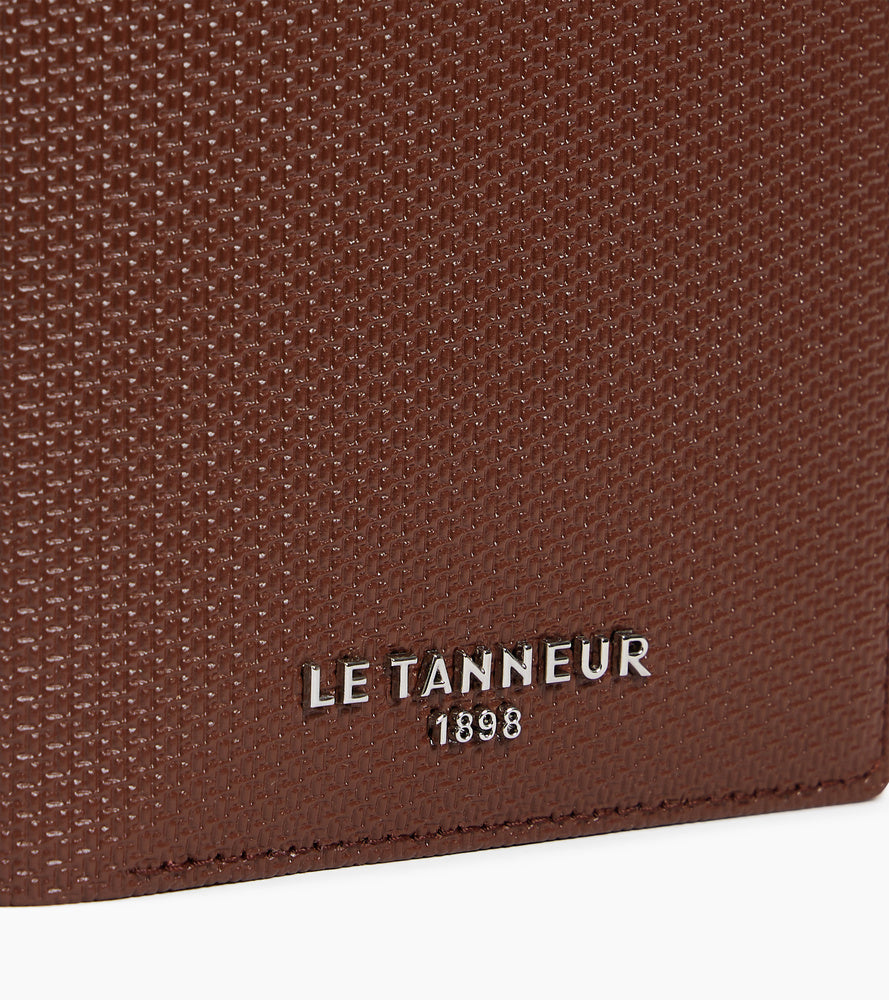 Emile vertical wallet in signature T leather