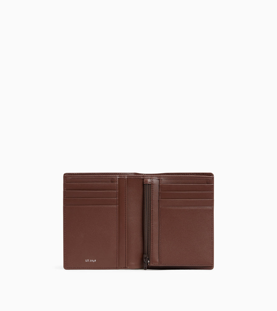 Emile vertical wallet in signature T leather