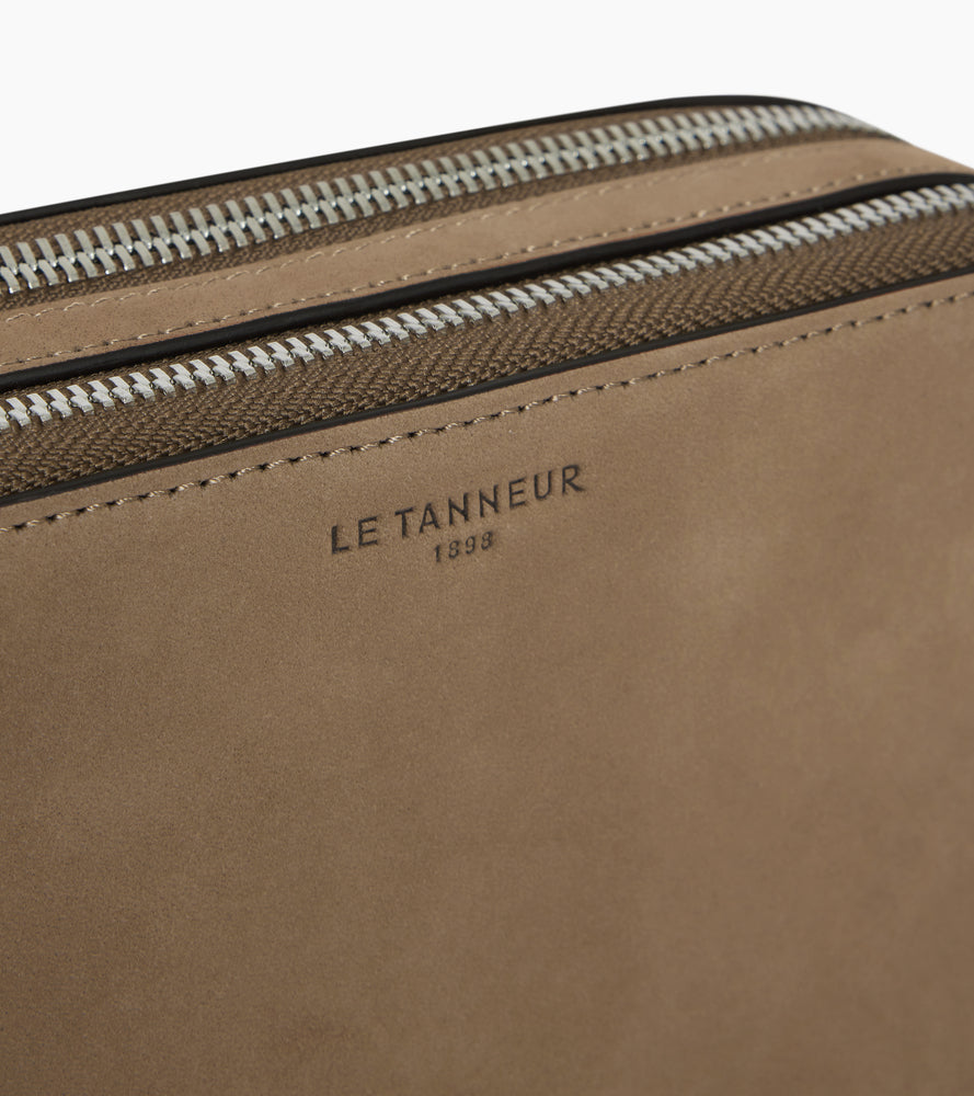 Emile small 2-compartment satchel in smooth leather and nubuck