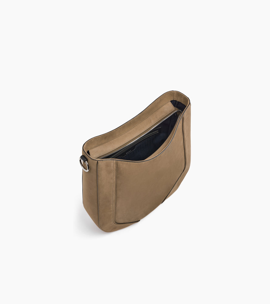 Ella medium hobo bag in smooth leather and nubuck