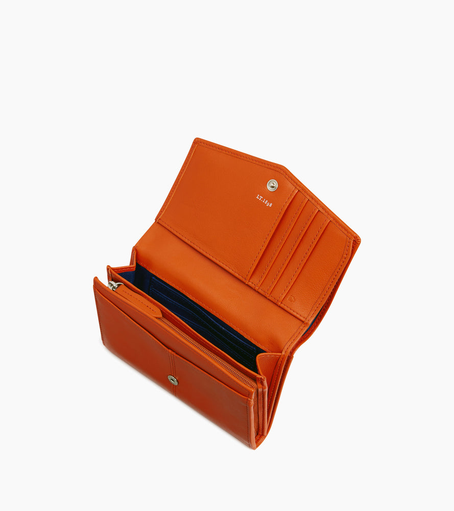 Large zipped wallet Charlotte in smooth leather