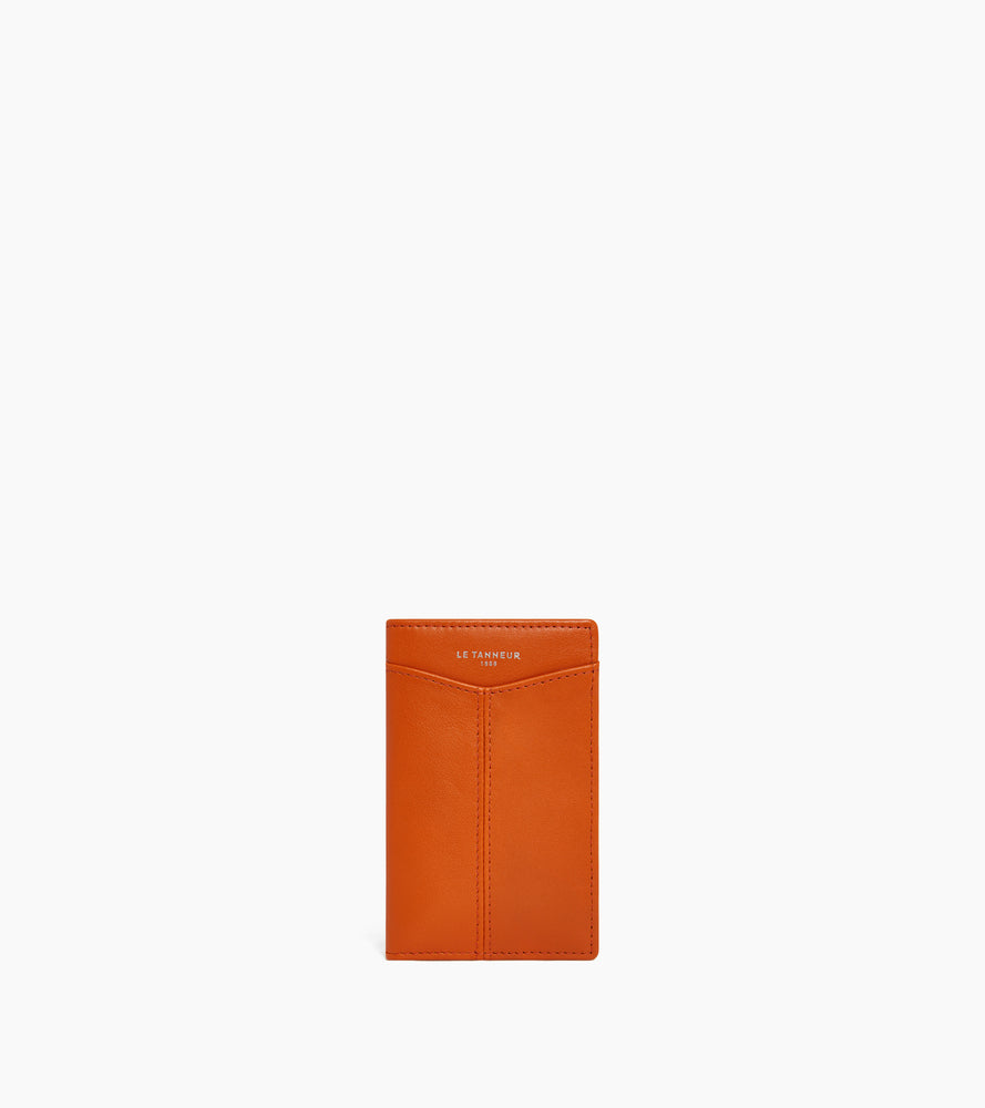 Charlotte vertical card holder in smooth leather