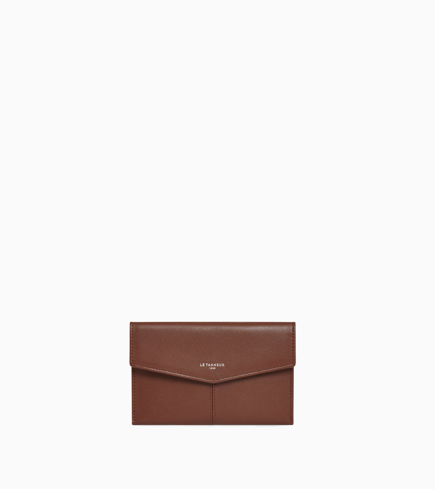 Medium envelope pouch Charlotte in smooth leather