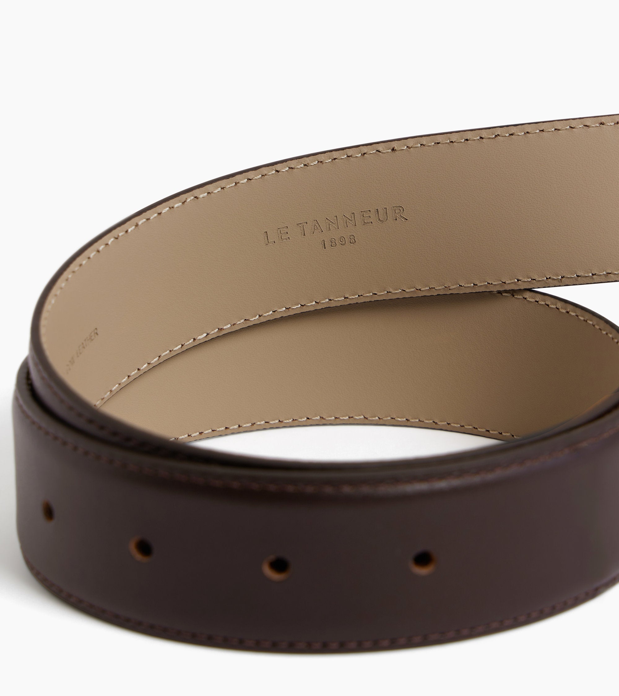 Men's belt with rectangular buckle in smooth leather